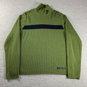 Vintage Abercrombie & Fitch Turtle Neck Sweater Green Blue Men’s Size XL
